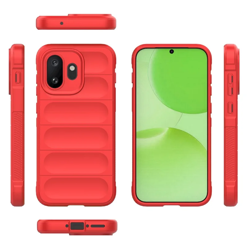 For OnePlus 15T 5G Phone Case Anti-Drop Soft TPU Rugged Back Cover - Red