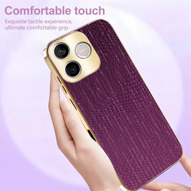 For Honor 600 Lite 5G Case Electroplating Shooting Star Pattern PU + TPU + PC Phone Back Cover - Purple