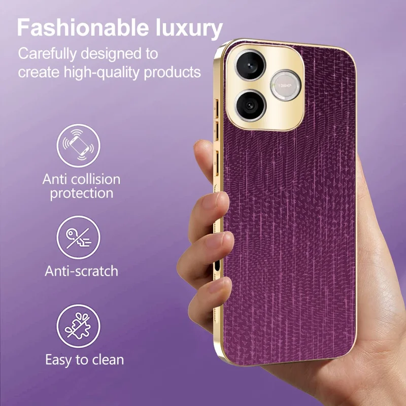 For Honor 600 Lite 5G Case Electroplating Shooting Star Pattern PU + TPU + PC Phone Back Cover - Purple
