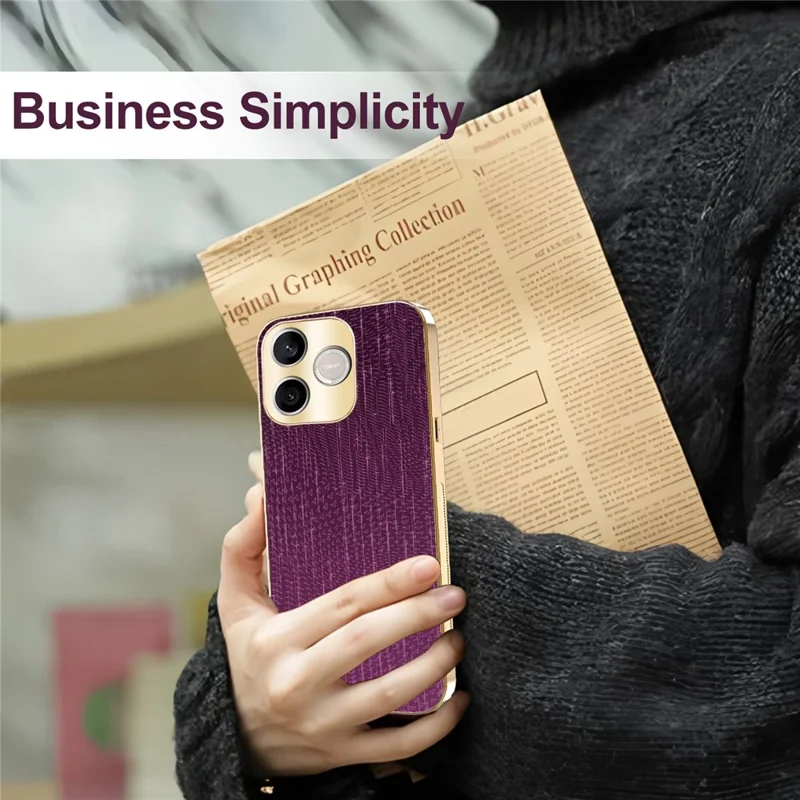 For Honor 600 Lite 5G Case Electroplating Shooting Star Pattern PU + TPU + PC Phone Back Cover - Purple