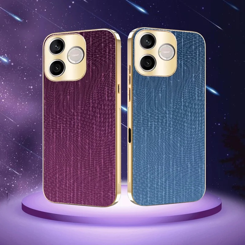 For Honor 600 Lite 5G Case Electroplating Shooting Star Pattern PU + TPU + PC Phone Back Cover - Purple