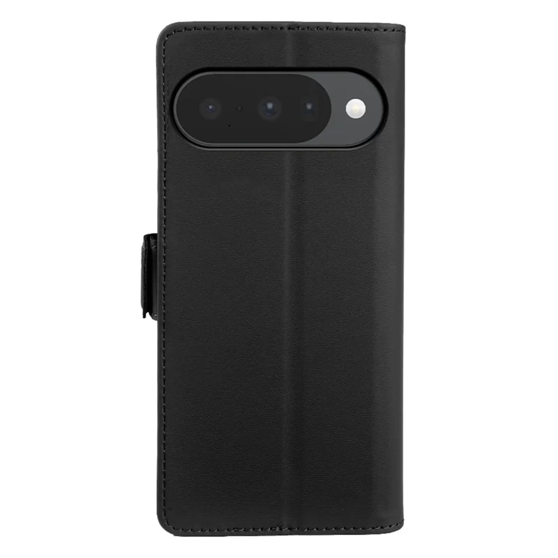 Leather Case For Google Pixel 10  /  10 Pro  /  9 Pro  /  9 Wallet Stand TPU + PU Skin-touch Cover - Black