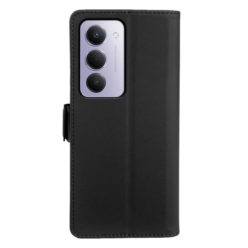 For Xiaomi Redmi 15 4G (169mm) Leather Case Wallet Stand TPU + PU Skin-touch Cover - Black
