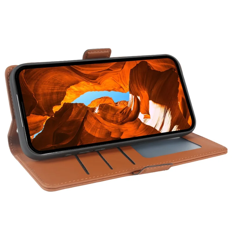 Leather Case For Samsung Galaxy A14 4G  /  5G Wallet Stand TPU + PU Skin-touch Cover - Brown