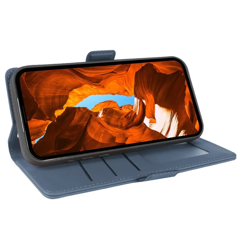 For Samsung Galaxy A24 5G Leather Case Wallet Stand TPU + PU Skin-touch Cover - Blue