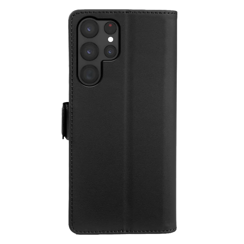 For Samsung Galaxy S22 Ultra 5G Leather Case Wallet Stand TPU + PU Skin-touch Cover - Black