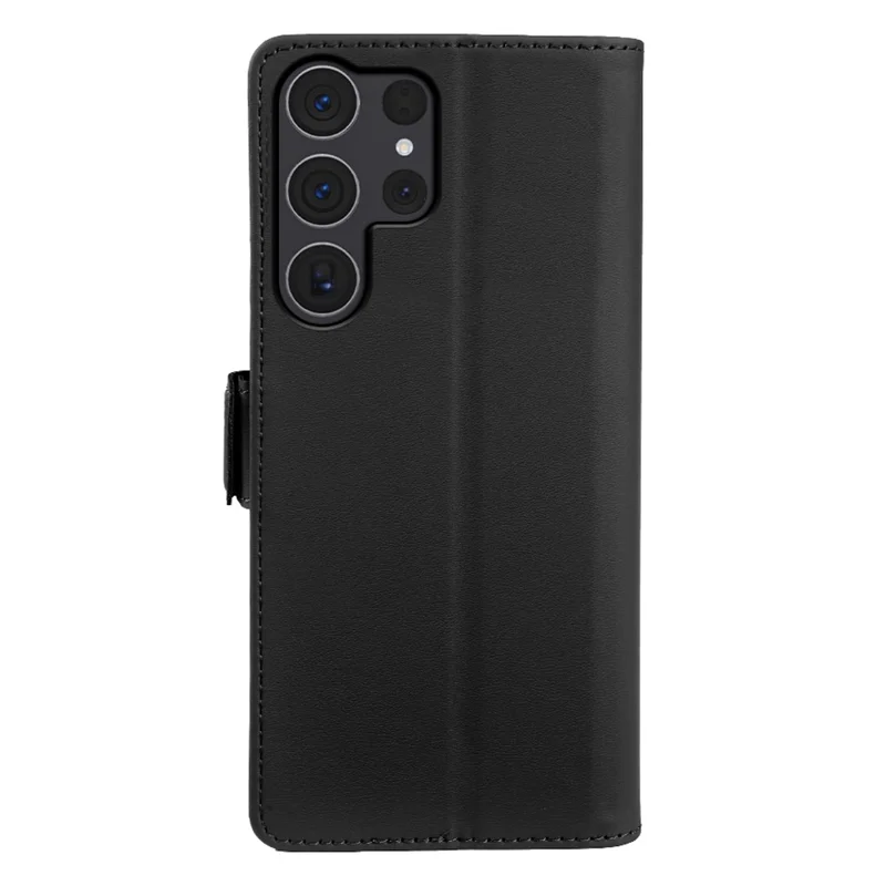 For Samsung Galaxy S23 Ultra Leather Case Wallet Stand TPU + PU Skin-touch Cover - Black