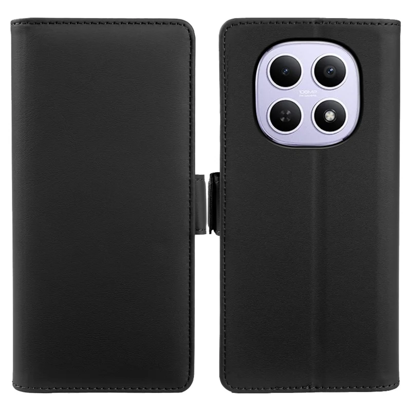 For Xiaomi Redmi Note 15 5G (Global) Leather Case Wallet Stand TPU + PU Skin-touch Cover - Black