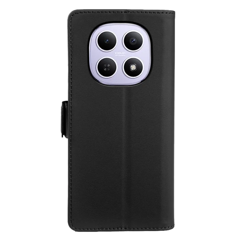 For Xiaomi Redmi Note 15 5G (Global) Leather Case Wallet Stand TPU + PU Skin-touch Cover - Black