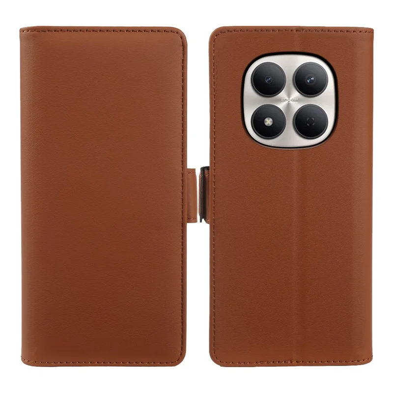 For Xiaomi Redmi Note 15 Pro 5G (Global) Leather Case Wallet Stand TPU + PU Skin-touch Cover - Brown