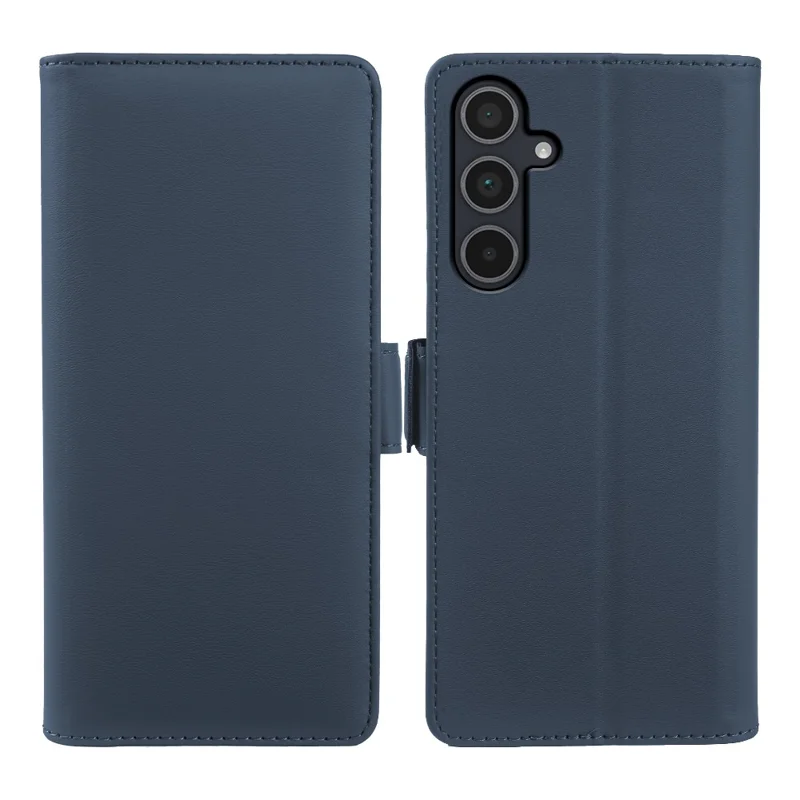 For Samsung Galaxy A55 5G Leather Case Wallet Stand TPU + PU Skin-touch Cover - Blue