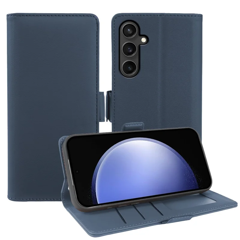 For Samsung Galaxy S23 FE Leather Case Wallet Stand TPU + PU Skin-touch Cover - Blue