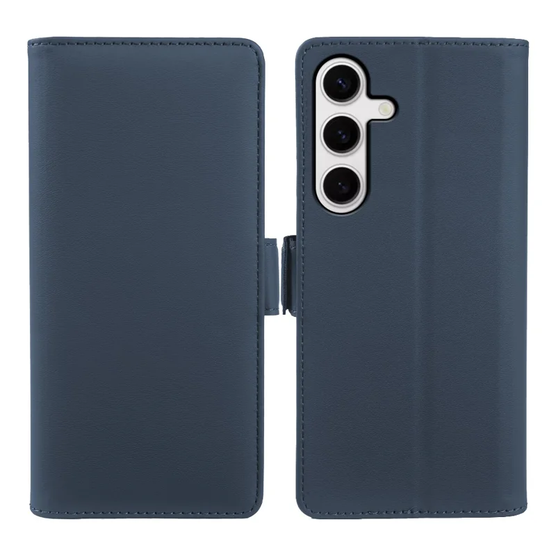 For Samsung Galaxy S24 Leather Case Wallet Stand TPU + PU Skin-touch Cover - Blue