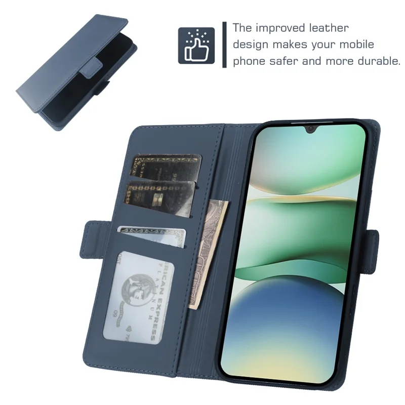 For Xiaomi Redmi A5 4G (171.7mm) Leather Case Wallet Stand TPU + PU Skin-touch Cover - Blue