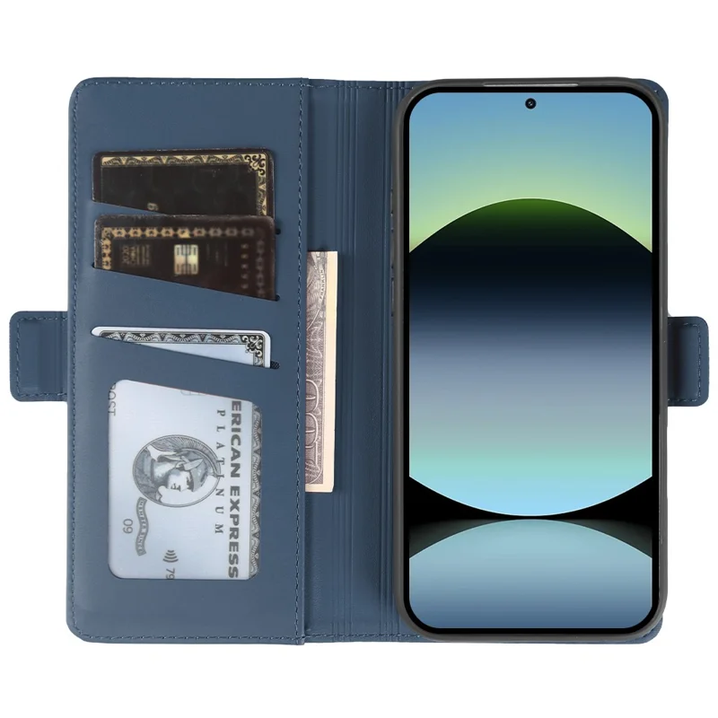 For Xiaomi Redmi Note 14 5G Leather Case Wallet Stand TPU + PU Skin-touch Cover - Blue
