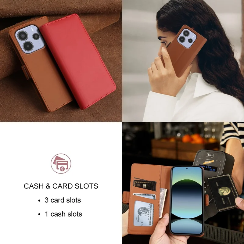 For Xiaomi Redmi Note 14 5G Leather Case Wallet Stand TPU + PU Skin-touch Cover - Blue