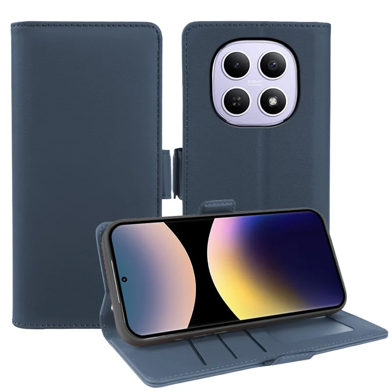 For Xiaomi Redmi Note 14 Pro 4G Leather Case Wallet Stand TPU + PU Skin-touch Cover - Blue