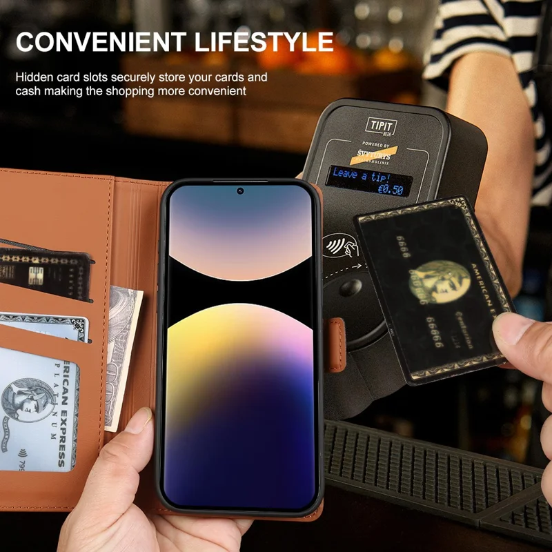 For Xiaomi Redmi Note 14 Pro 4G Leather Case Wallet Stand TPU + PU Skin-touch Cover - Blue