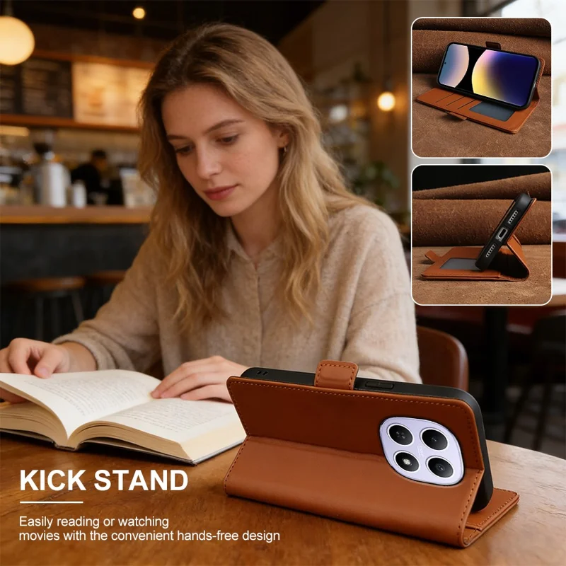 For Xiaomi Redmi Note 14 Pro 4G Leather Case Wallet Stand TPU + PU Skin-touch Cover - Blue