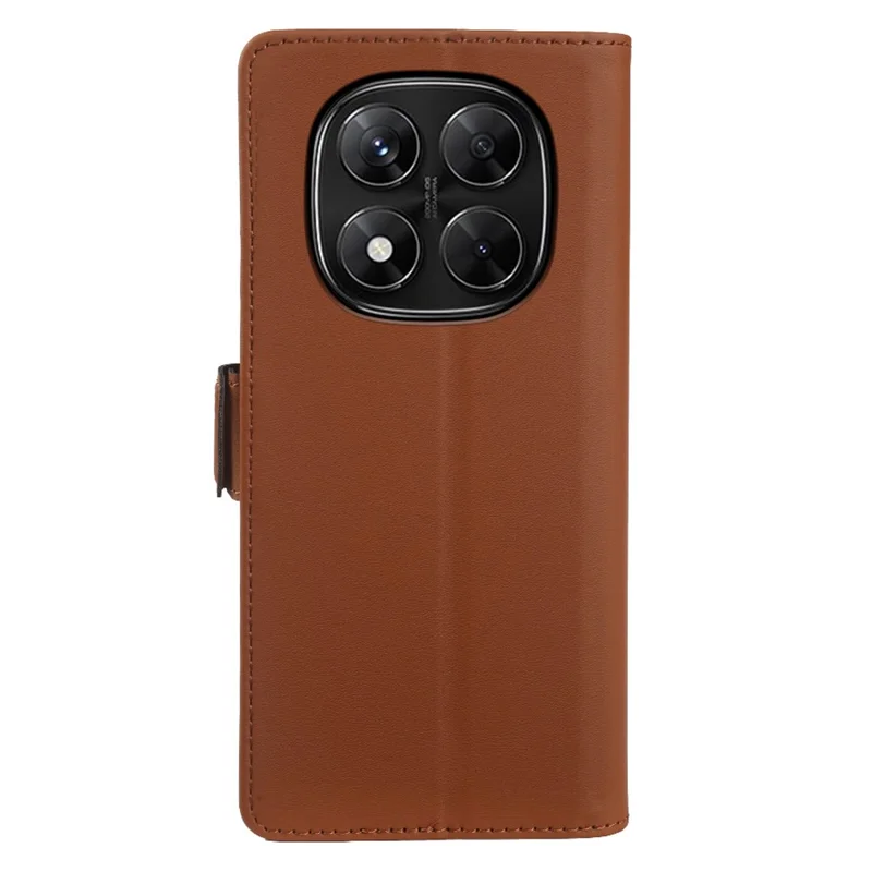 For Xiaomi Redmi Note 14 Pro 5G  /  Poco X7 5G Leather Case Wallet Stand TPU + PU Skin-touch Cover - Brown
