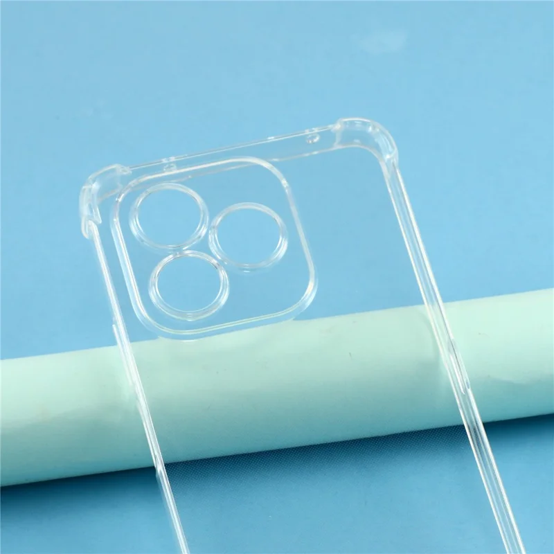 For Honor X8d 4G Case Reinforced Corner TPU Clear Phone Cover with Lanyard - Transparent