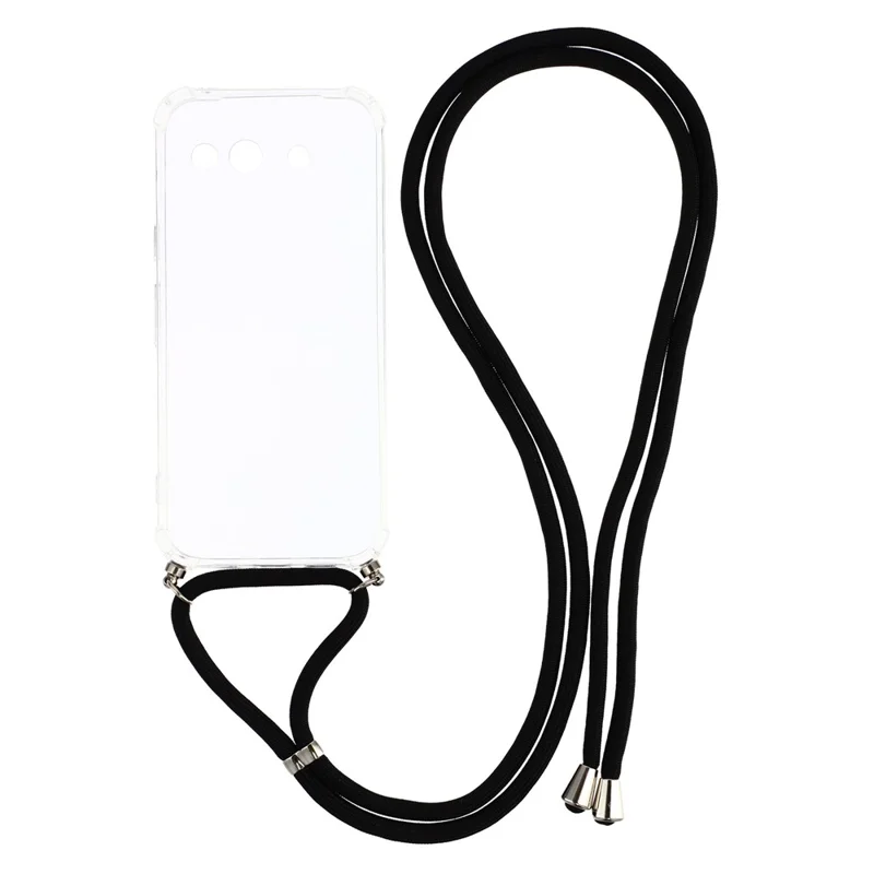 Чехол для Google Pixel 10a, прозрачный ТПУ-чехол с усиленными углами и ремешком — прозрачный