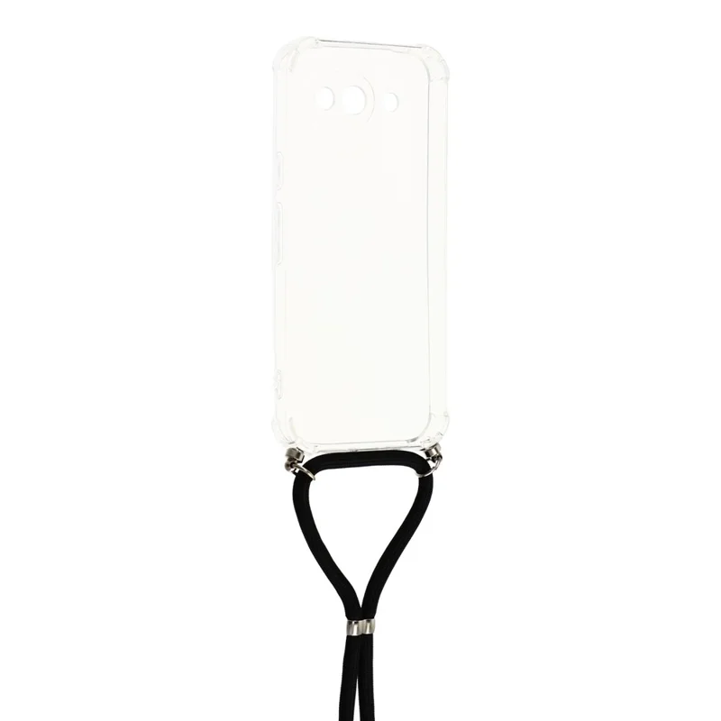 Чехол для Google Pixel 10a, прозрачный ТПУ-чехол с усиленными углами и ремешком — прозрачный