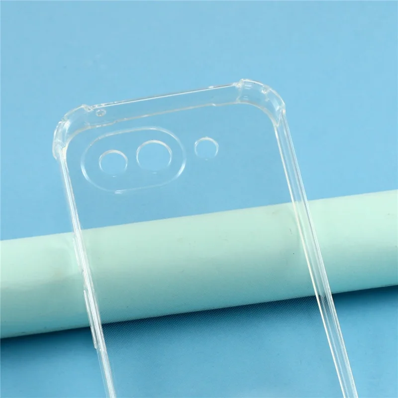 Чехол для Google Pixel 10a, прозрачный ТПУ-чехол с усиленными углами и ремешком — прозрачный