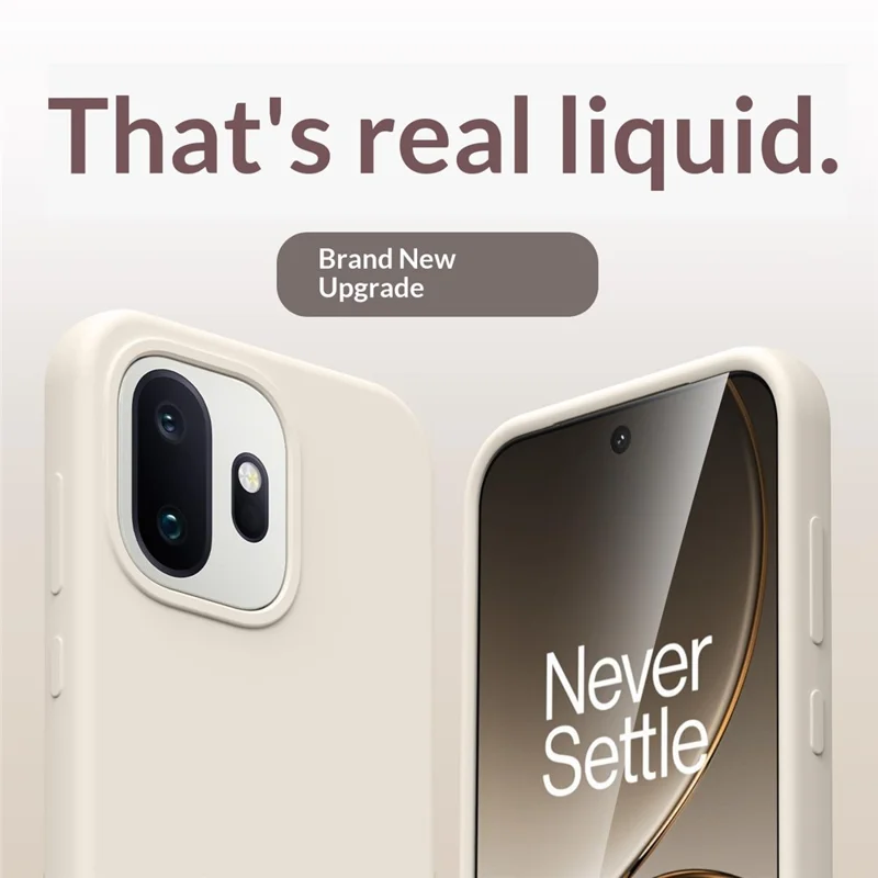 Étui pour OnePlus 15T 5G - Étui en silicone liquide doux au toucher, combiné à du PC, convivial pour la peau - Blanc