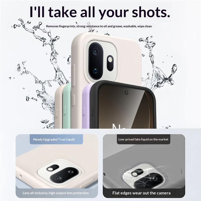Étui pour OnePlus 15T 5G - Étui en silicone liquide doux au toucher, combiné à du PC, convivial pour la peau - Blanc