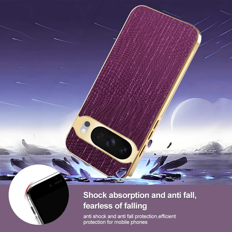 Case For Google Pixel 10 Pro  /  10 Electroplating Shooting Star Pattern PU + TPU + PC Phone Back Cover - Purple