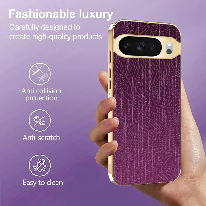 Case For Google Pixel 10 Pro  /  10 Electroplating Shooting Star Pattern PU + TPU + PC Phone Back Cover - Purple
