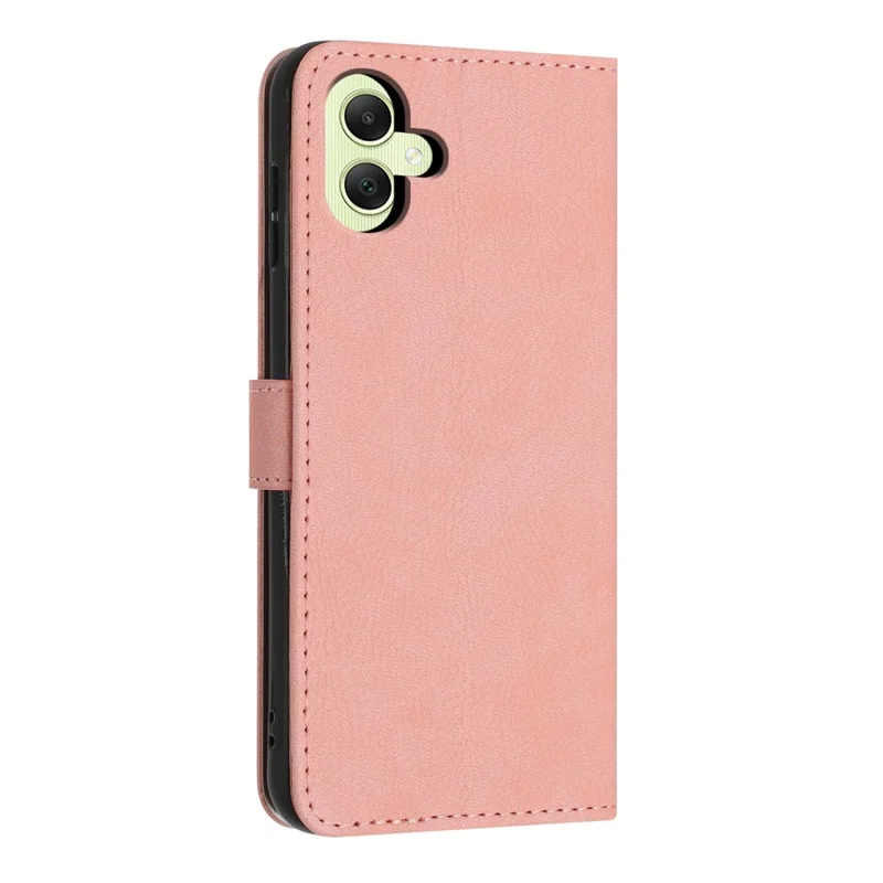 For Samsung Galaxy A05 4G Wallet Case Litchi Texture Leather Flip Cover with Card Slots and Hand Strap - Pink