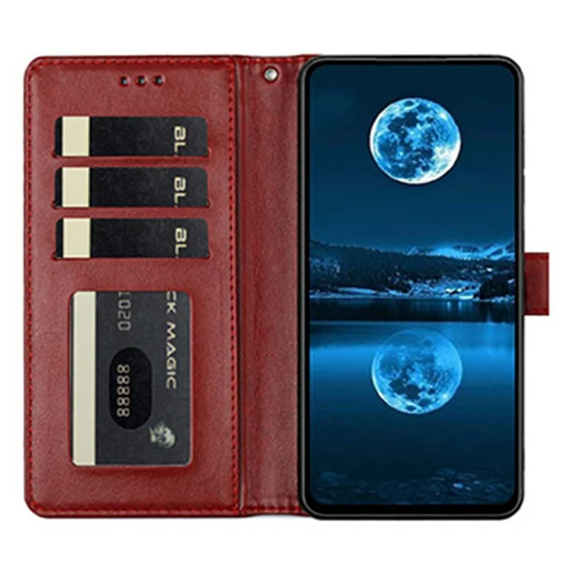 For Samsung Galaxy S24 Wallet Case Litchi Texture Leather Flip Cover with Card Slots and Hand Strap - Red