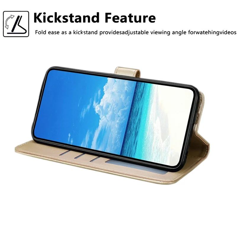 For iPhone 17 Wallet Case Litchi Texture Leather Flip Cover with Card Slots and Hand Strap - Brown