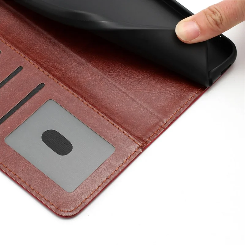 For iPhone 16 Pro Wallet Case Litchi Texture Leather Flip Cover with Card Slots and Hand Strap - Red