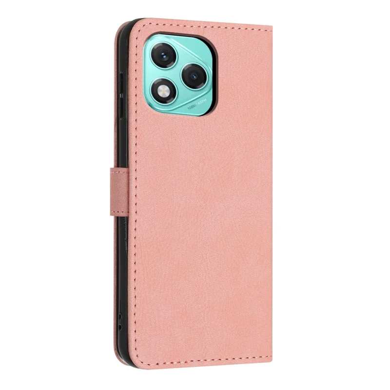 For Honor 400 Lite 5G Wallet Case Litchi Texture Leather Flip Cover with Card Slots and Hand Strap - Pink