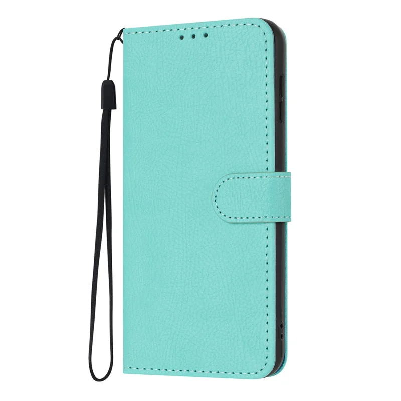 For Honor 400 5G (Global) Wallet Case Litchi Texture Leather Flip Cover with Card Slots and Hand Strap - Green