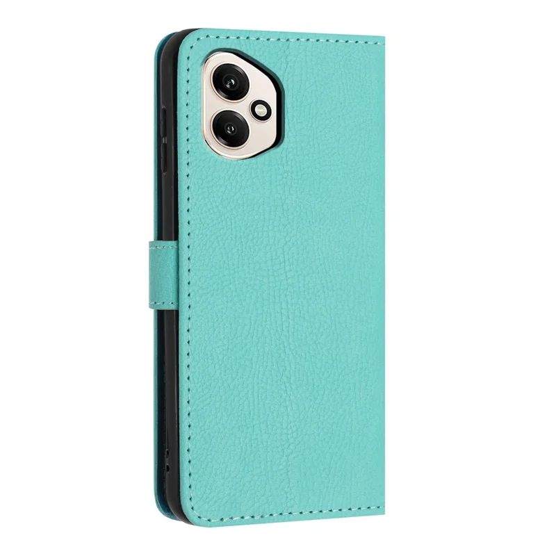 For Honor 400 5G (Global) Wallet Case Litchi Texture Leather Flip Cover with Card Slots and Hand Strap - Green