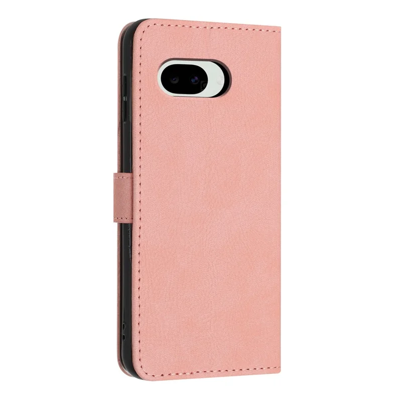 For Google Pixel 10a Wallet Case Litchi Texture Leather Flip Cover with Card Slots and Hand Strap - Pink