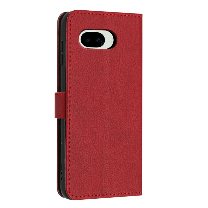 For Google Google Pixel 9a Wallet Case Litchi Texture Leather Flip Cover with Card Slots and Hand Strap - Red