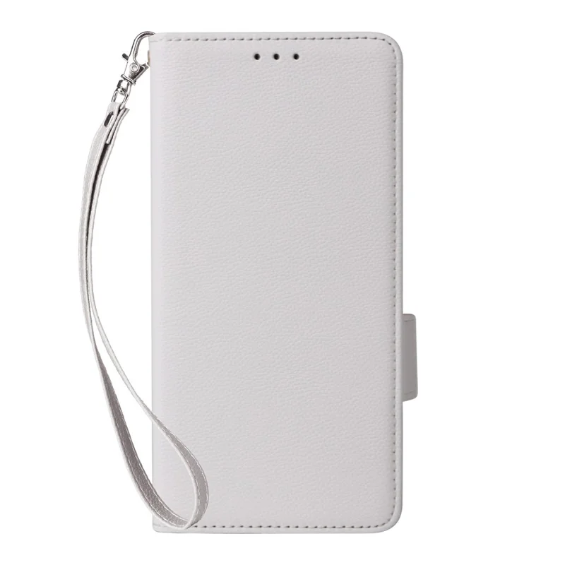 For Xiaomi Redmi A7 Pro 4G Case Litchi Texture Wallet Leather Phone Cover with Wrist Strap - White