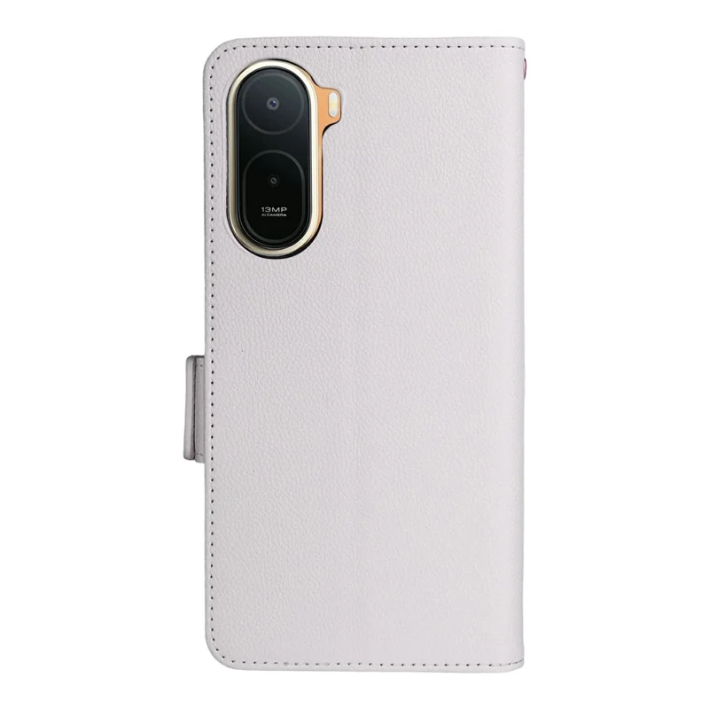 For Xiaomi Redmi A7 Pro 4G Case Litchi Texture Wallet Leather Phone Cover with Wrist Strap - White