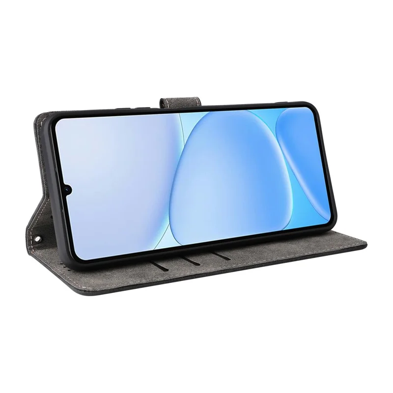 For Realme Note 80 4G Case Wallet RFID Blocking PU Leather Phone Cover Stand with Strap - Black