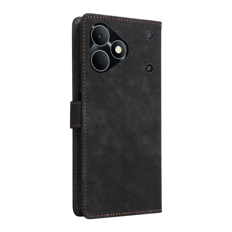 For Realme Note 80 4G Case Wallet RFID Blocking PU Leather Phone Cover Stand with Strap - Black