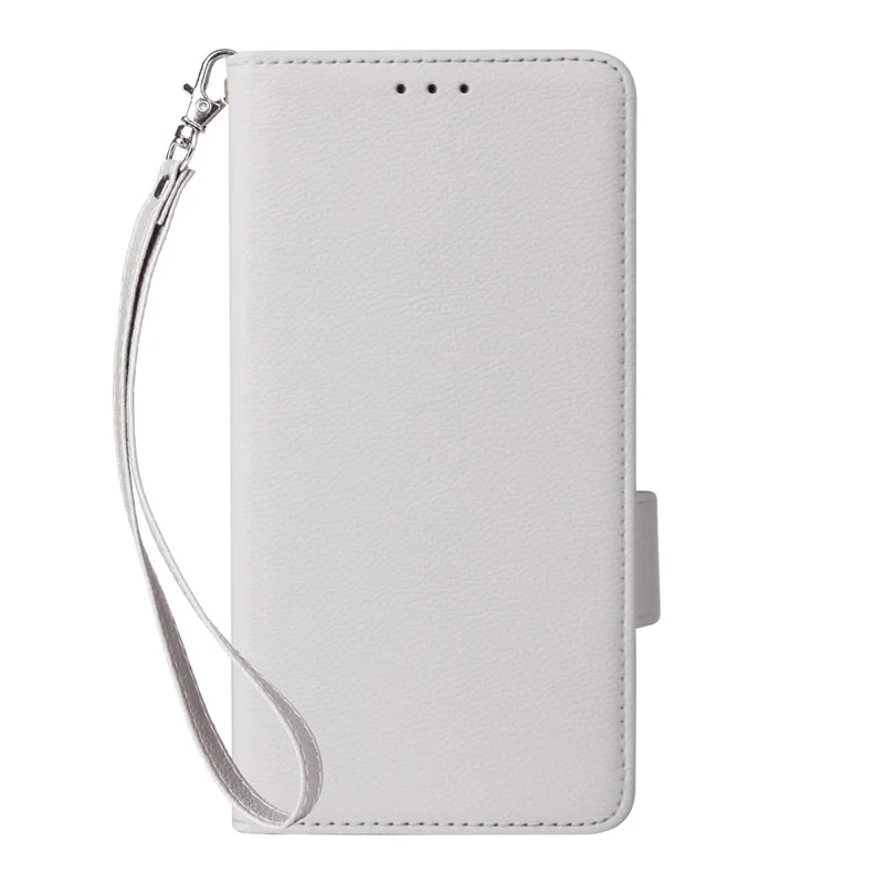For Realme P4 Power 5G Case Litchi Texture Wallet Leather Phone Cover with Wrist Strap - White