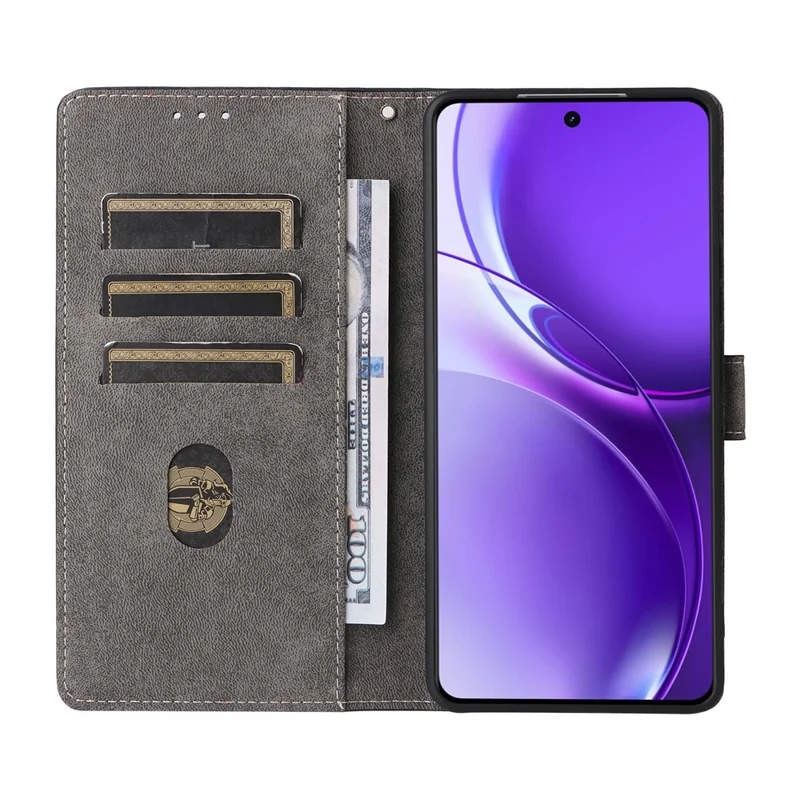 For Realme P4 Power 5G Case Wallet RFID Blocking PU Leather Phone Cover Stand with Strap - Black