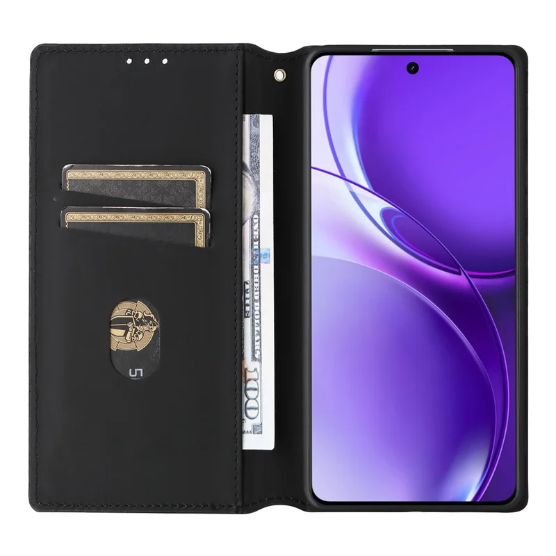 For Realme P4 Power 5G Case Wallet Rhombus Imprinted PU Leather Phone Cover - Silver