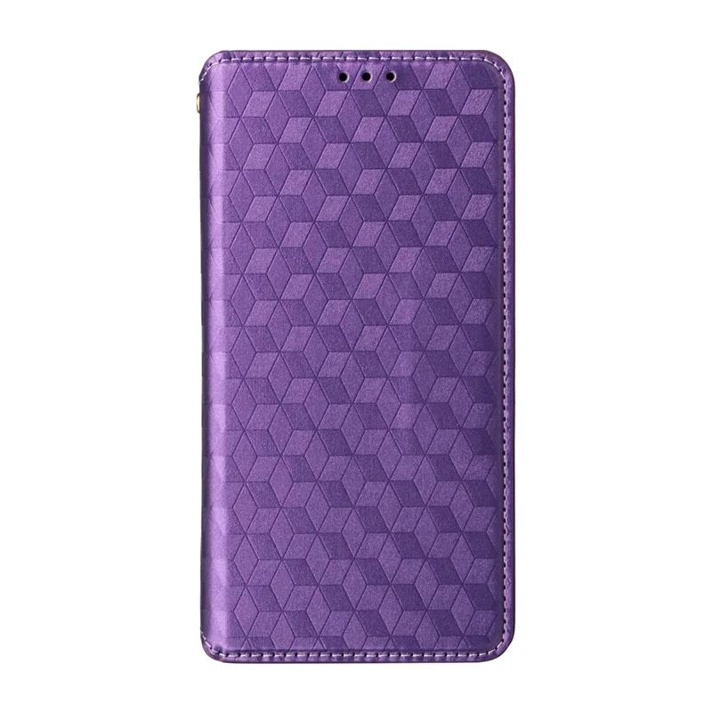 For Realme P4 Power 5G Case Wallet Rhombus Imprinted PU Leather Phone Cover - Purple