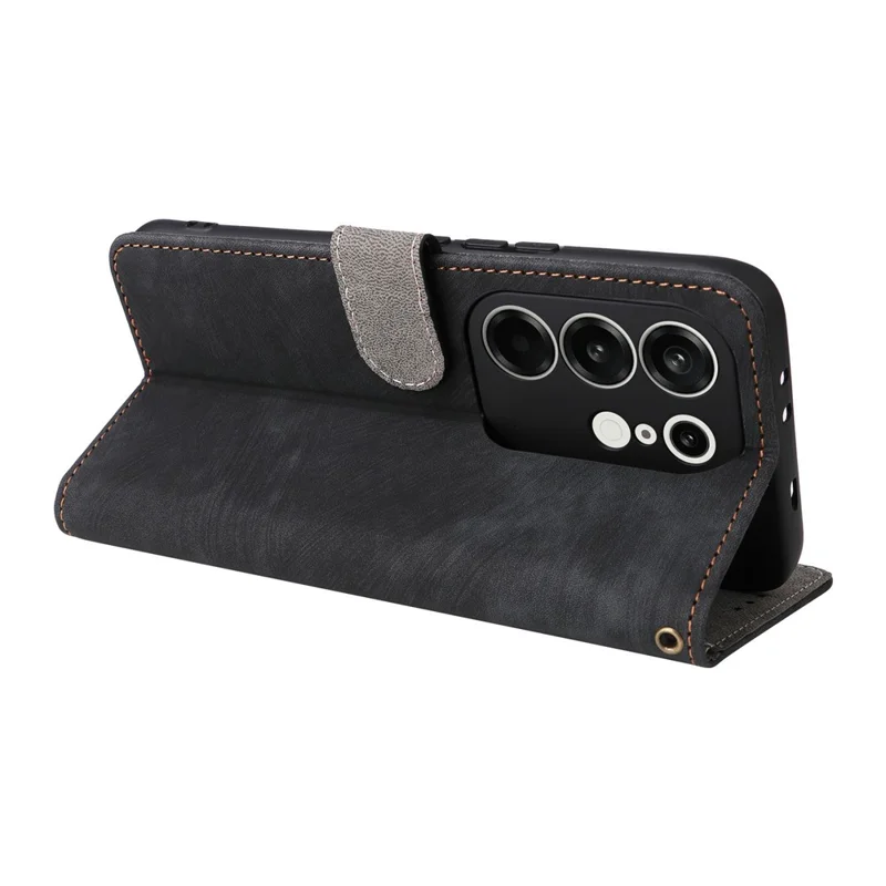 For TECNO Camon 50 Pro 4G Case Wallet RFID Blocking PU Leather Phone Cover Stand with Strap - Black